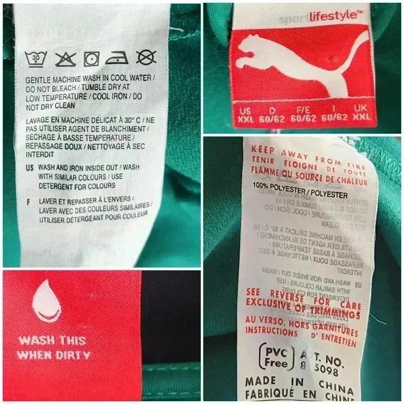 Puma Men’s XXL Green Navy Track Jacket Full Zip - Picture 13 of 13